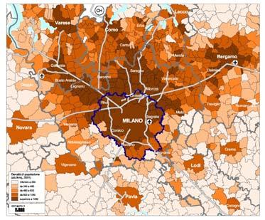 RAPPORTO IMPRESE-TERRITORIO E DOMANDA DI MOBILITA Geografia della popolazione Il campo