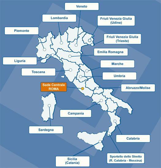 Copertura territoriale Sede APRE Roma e