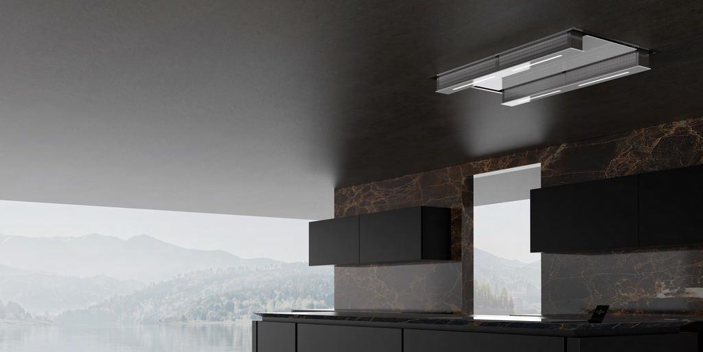 KA4050 High performances ceiling cooker hood with automatic opening Cappa a