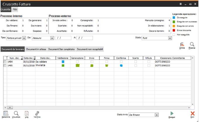 Cliccando su Esegui il programma genera il file e procede all invio delle fatture allo SDI.