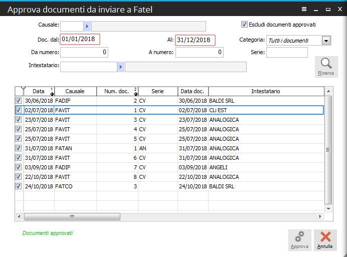 STEP 3 APPROVAZIONE DOCUMENTI Dopo aver generato le fatture di vendita andare in Vendite ->