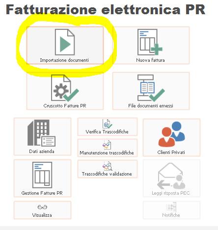 Eseguire l importazione delle fatture