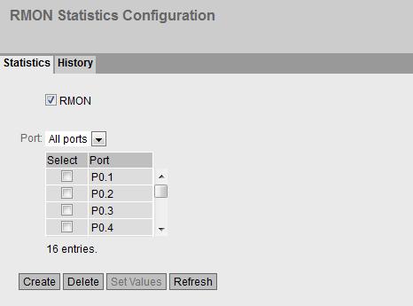 5.5 Il menu "Layer 2" Le statistiche RMON vengono visualizzate nella pagina "Information > Ethernet Statistics" nelle schede "Packet Size", "Packet Type" e "Packet Error".