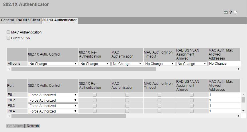 5.7 Il menu "Security" Cancellazione del server 1. Fare clic nella casella opzione nella prima casella davanti alla riga da cancellare per selezionare la voce da cancellare.