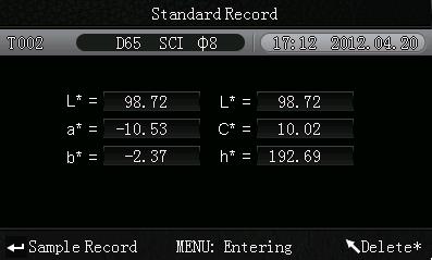 Seguire questi passaggi: 1. Premere nella schermata Standard Measurement il tasto di Avvio. A questo punto appare la schermata per la misura dei campioni aleatori ( Sample Measurement ). 2.