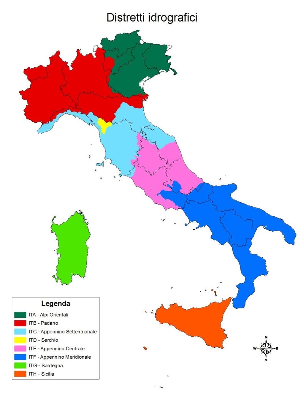 La pianificazione distrettuale in Italia Piano di Bacino distrettuale Piano stralcio 1 Piano assetto idrogeologico.