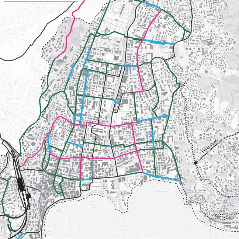 Pianificazioni ulteriori Circa 15 km di itinerari dove l inserimento dell infrastruttura ciclabile richiede la riorganizzazione completa della sede stradale