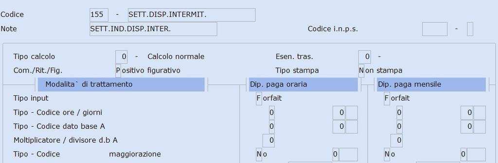 Se è dovuta l'indennità di disponibilità è necessario creare un codice di corpo per il pagamento dell'indennità ad