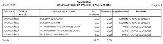 Figura 17 Stampa ordini X categoria fornitori.