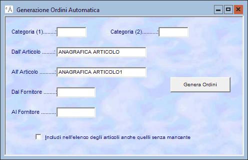 8. ORDINI STORICI FORNITORI La maschera degli ordini storici fornitori permette di consultare tutti gli ordini fornitori inseriti ed evasi, da quando si è iniziato ad utilizzare il programma,