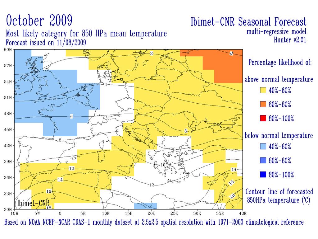 (azzurro); la tonalità della colorazione indica livelli diversi di probabilità.