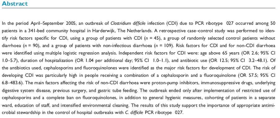 Clinical Microrbiological Infection Journal 2009 I risultati di questo studio confermano l