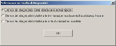 apparirà la schermata sotto riportata, dove occorre premere Ok per visualizzare il diagnostico.