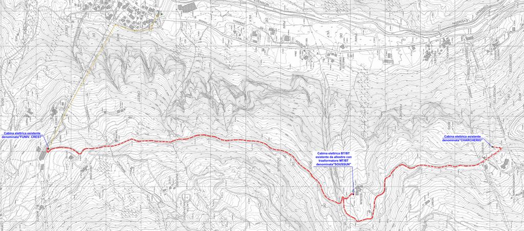Posa di cavi elettrici sotterranei a 15 kv nelle località Crest, Soussan e Charcherio nel comune di Ayas - 5 - Figura 2 Planimetria degli interventi con