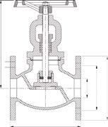 Pag. 5 VAVOE A GOBO IN BRONZO BRONZE GOBE VAVES fig. 143 Valvole a globo a via diritta PN16 coperchio imbullonato attacchi a flange Globe valves straight pattern PN16 boldet bonnet, flanges ends fig.