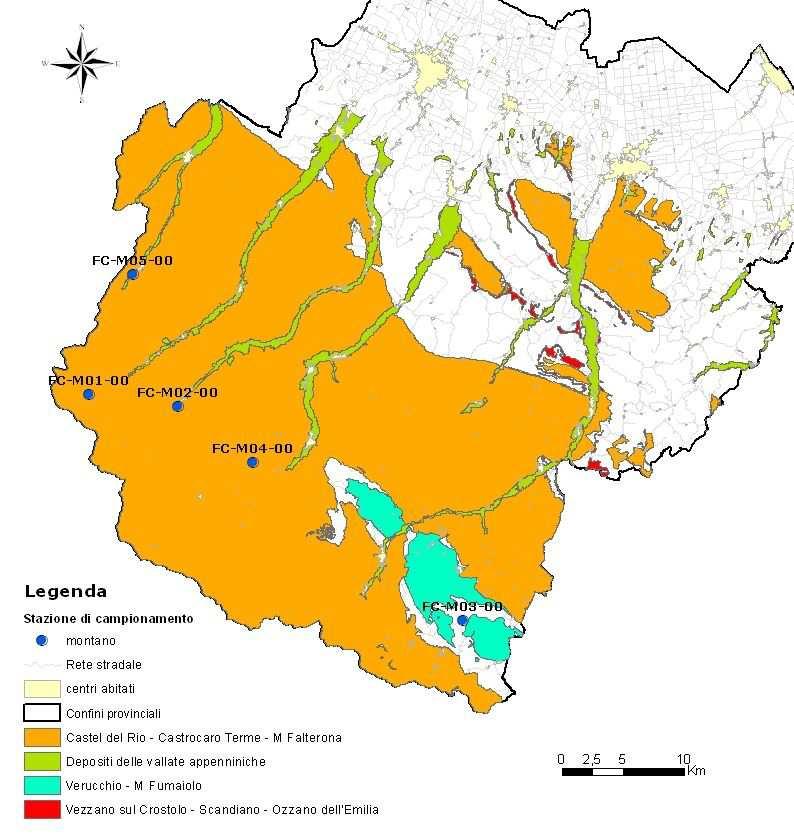 Figura 6: Distribuzione territoriale delle stazioni di misura della rete di monitoraggio