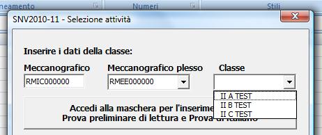 Nell esempio in esame, presso l istituzione scolastica principale, il cui codice è RMIC000000, è presente solo il plesso con codice RMEE000000 in cui sono presenti classi