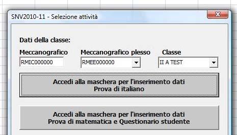 Dopo aver selezionato il plesso, fare clic sul triangolino nella parte destra del riquadro del campo Classe per visualizzare l elenco delle classi campione presenti in quel