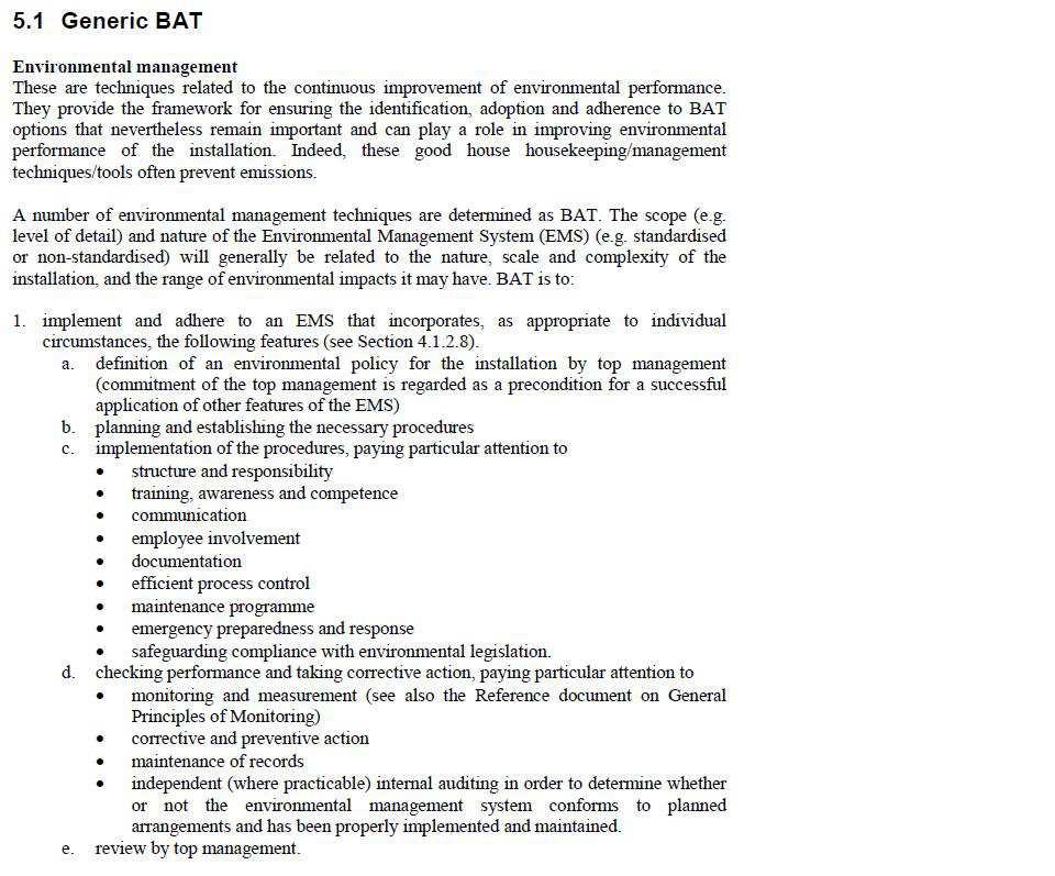 formazione, informazione e competenza del personale; comunicazione e coinvolgimento del personale; gestione della documentazione; garanzie di efficienza del controllo di processo; programma di