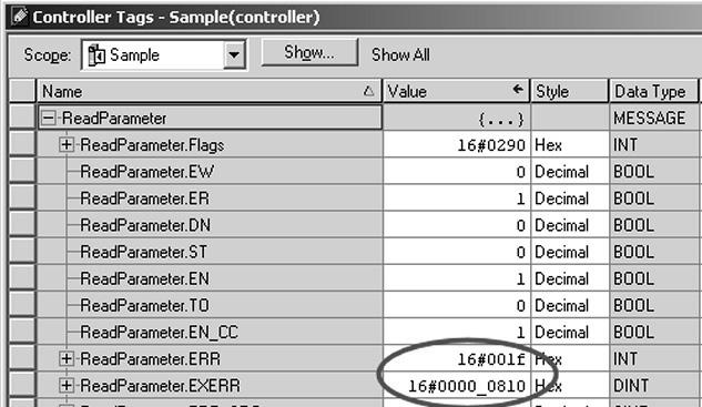 6 I 0 Protocollo Ethernet Industrial (EtherNet/IP) Codici di ritorno della parametrizzazione mediante gli explicit messages 6.