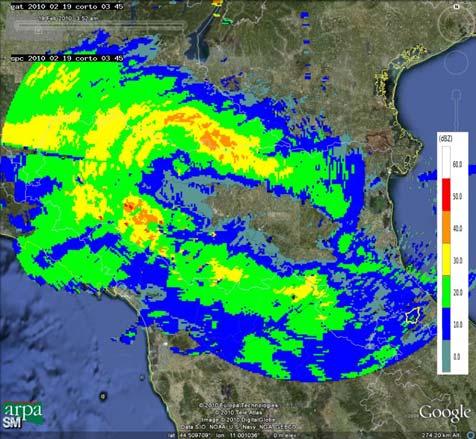 A partire dalle 06:00 UTC le precipitazioni