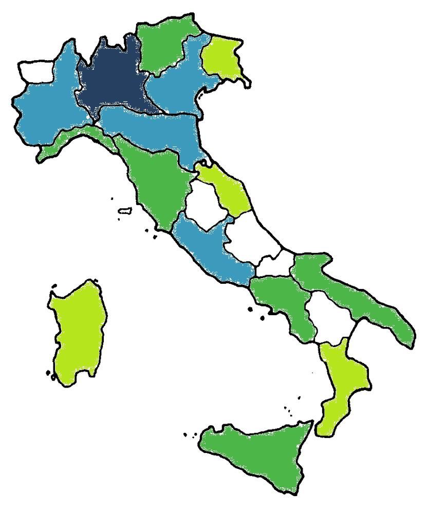 Il valore aggiunto dell elettricità nelle regioni italiane 24 V.A> 7 mld V.A tra 2mld e 4 mld V.A tra 1mld e 2 mld V.A tra 0,5mld e 1 mld V.