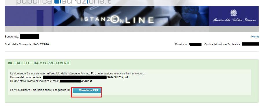 Inserire il Codice Personale Infine fare clic su Inoltra ATTENZIONE: nel caso di accesso su delega il codice personale da specificare è quello del DELEGATO.