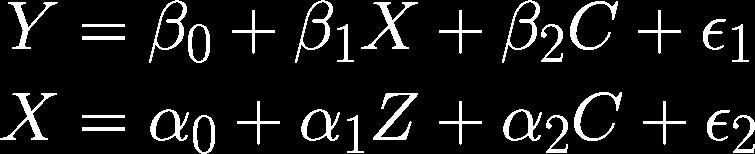 Modelli lineari strutturali U C Z X Y U: confondenti non misurati; C: confondenti misurati