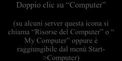 di studio: Doppio clic su Computer (su alcuni server questa icona si chiama Risorse del Computer o My Computer oppure è