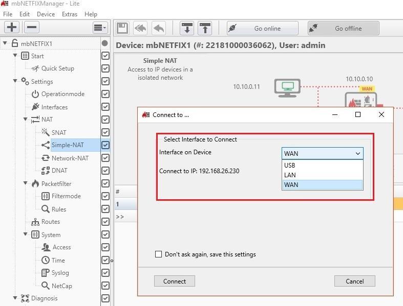 Attraverso la sezione System in Configuration Access Level è possibile stabilire il tipo di livello di accesso alla configurazione del Firewall, sia attraverso la porta WAN che sulla