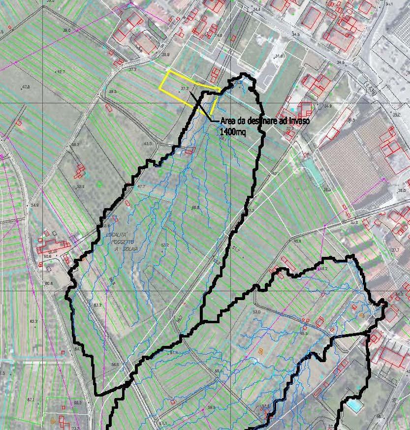 L'azione combinata delle tre vasche volano, realizzate nelle tre zone indicate, potrebbe ragionevolmente eliminare le problematiche indotte