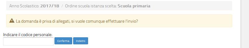 in cui il docente non abbia allegato alcun documento, il sistema segnala tale situazione.