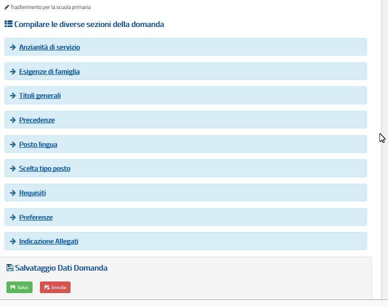 La domanda si compone di più sezioni.