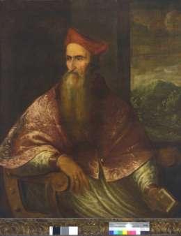 Tiziano Vecellio, Ritratto del cardinale Pietro Bembo, olio su tela, cm 114x97, inv.