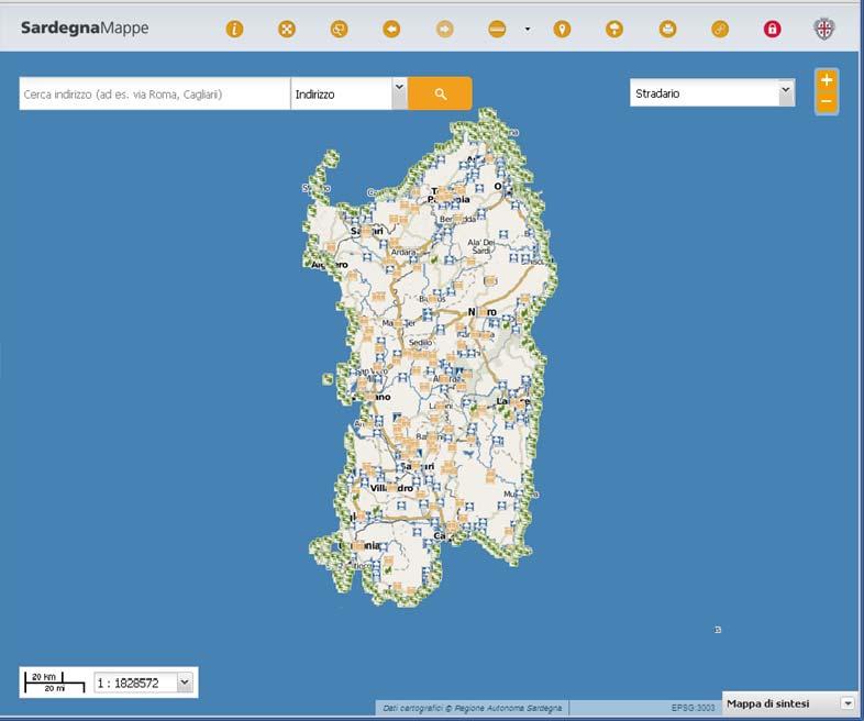 SARDEGNAMAPPE SardegnaMappe è l applicazione web finalizzata alla visualizzazione online di tutti i dati geografici del SITR.