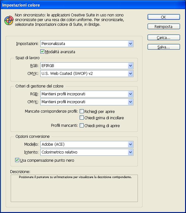 GESTIONE DEL COLORE NELLE APPLICAZIONI DI IMPAGINAZIONE 39 Adobe InDesign La sezione che segue descrive le impostazioni consigliate per l uso di Adobe InDesign CS3 con un Color Server.