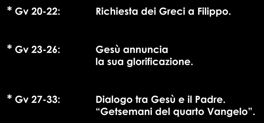 * Gv 20-22: Richiesta dei Greci a Filippo.