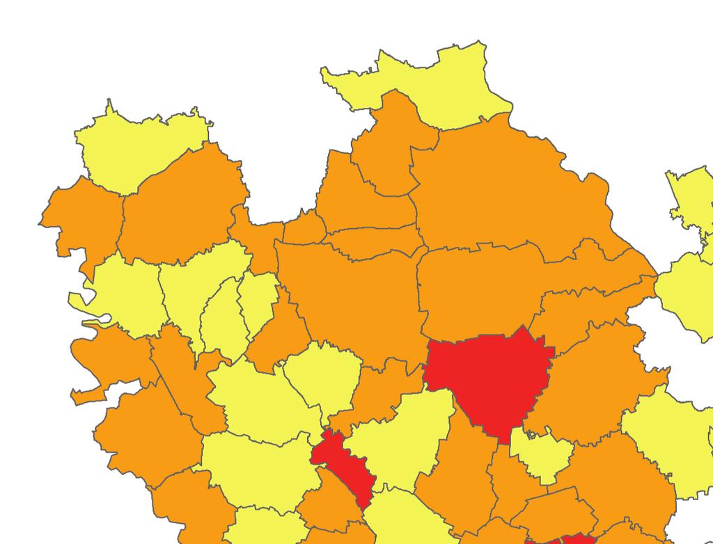 Rapporto sulla gestione dei Rifiuti Urbani anno 2008 13 FIGURA 3: mappa della produzione pro capite