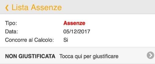 è possibile tornare al Qualora ci siano eventi non giustificati, il programma lo segnalerà con il solito numero in rosso.