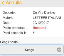 Per prenotare un nuovo colloquio basterà cliccare sulla freccia : Il programma mostrerà le date disponibili di quel determinato docente.