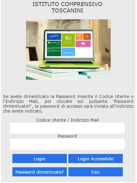 Se è la prima volta che si entra nel sistema si consiglia, per ragioni di sicurezza, di modificare la Password