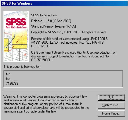 Software Statistico Il programma SPSS verra usato per condurre i calcoli necessari alle analisi L utilizzo di SPSS