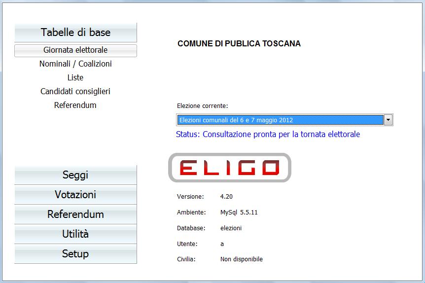 LA GESTIONE Le procedure per la Gestione di una Consultazione Elettorale possono essere così raggruppate: Gestione Tabelle di base Seggi Votazioni