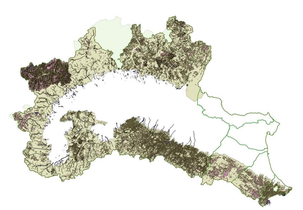 Le aree collinari e montane nel Distretto Idrografico del fiume Po Nel Distretto Idrografico