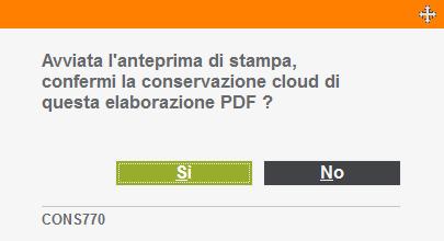 Mediante il pulsante Genera viene generato il file.pdf ed effettuato il salvataggio.