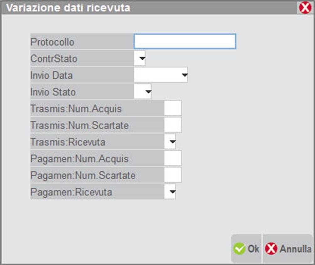 Protocollo Codice numerico restituito dall Agenzia Entrate dopo un invio Controllo Stato Indica lo stato del controllo ministeriale Invio Data Data di invio del flusso Invio Stato Indica lo stato