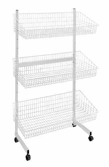 Base 43 cm with castors 04068X Divisorio verniciato bianco per cesto White painted partition for basket 04061X - 04061X/RG Scaffaletto