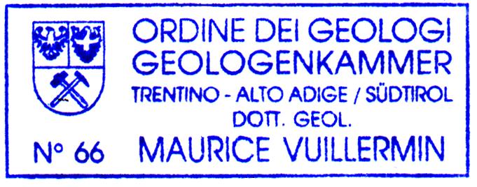 geol. Maurice Vuillermin - Geologia Applicata & Ambientale - Idrogeologia - Geomeccanica - Geotermia Caratterizzazione ambientale 38122 Trento, via Vittorio