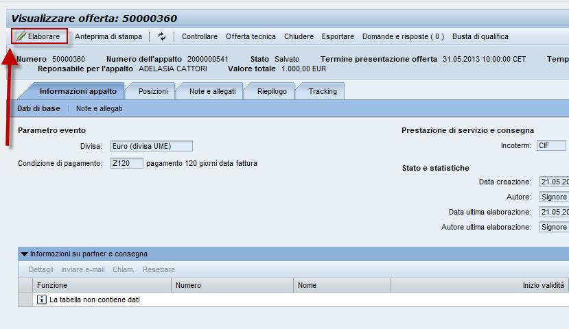 2. Cliccare sul tasto