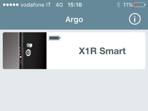 Manutenzione Sostituzione delle pile Ad ogni apertura dell x1r Smart con il tuo telefono, sul pulsante della app Argo, compare l icona dello stato livello batteria attuale.